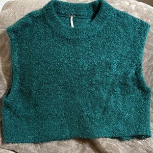 Free People Teal Sleeveless Sweater